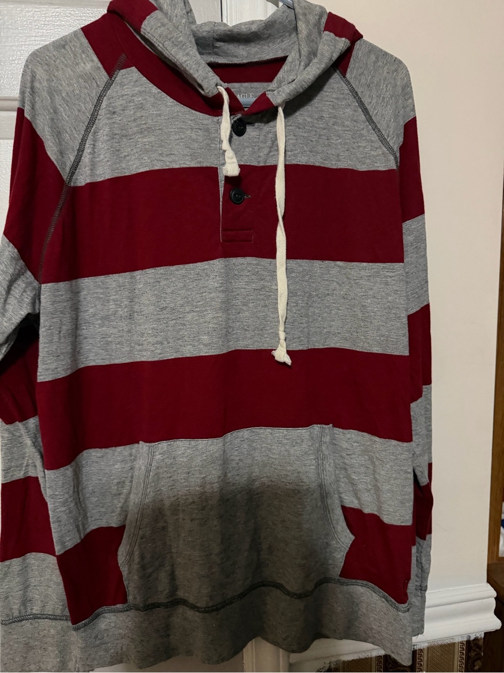 American Eagle Hoodie Hooded Striped Shirt XL